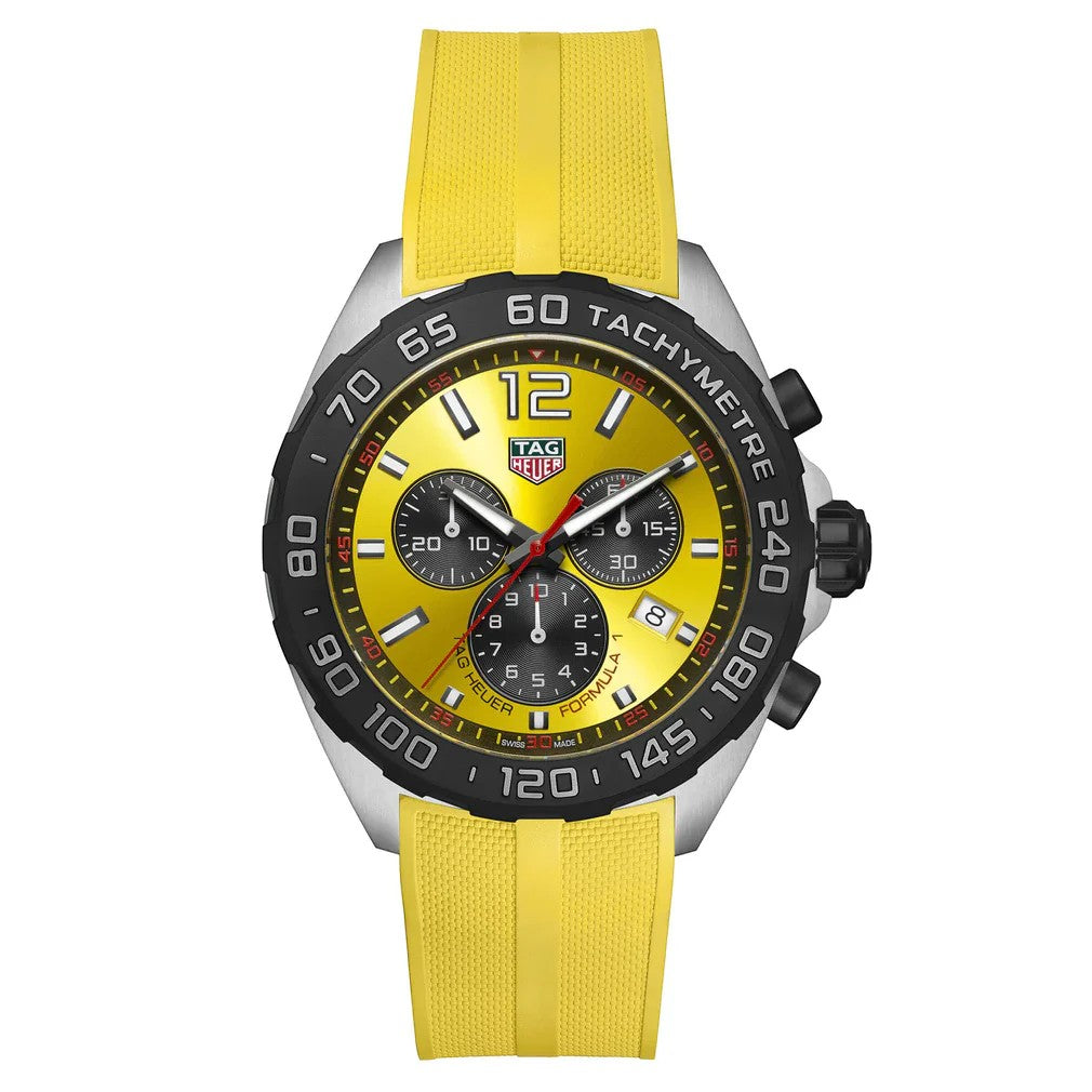 New Tag Heuer Formula 1 Quartz Chronograph Yellow Men's Watch CAZ101AM.FT8054