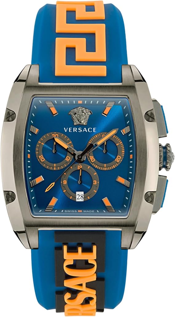 Versace Dominus / Tonneau Chronograph – Blue/Orange