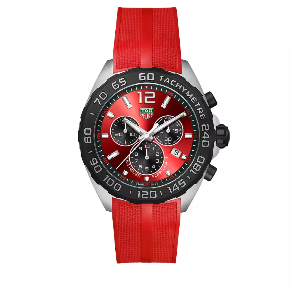 Tag Heuer 43mm Formula 1 Chronograph Red Quartz Men's Watch CAZ101AN.FT8055