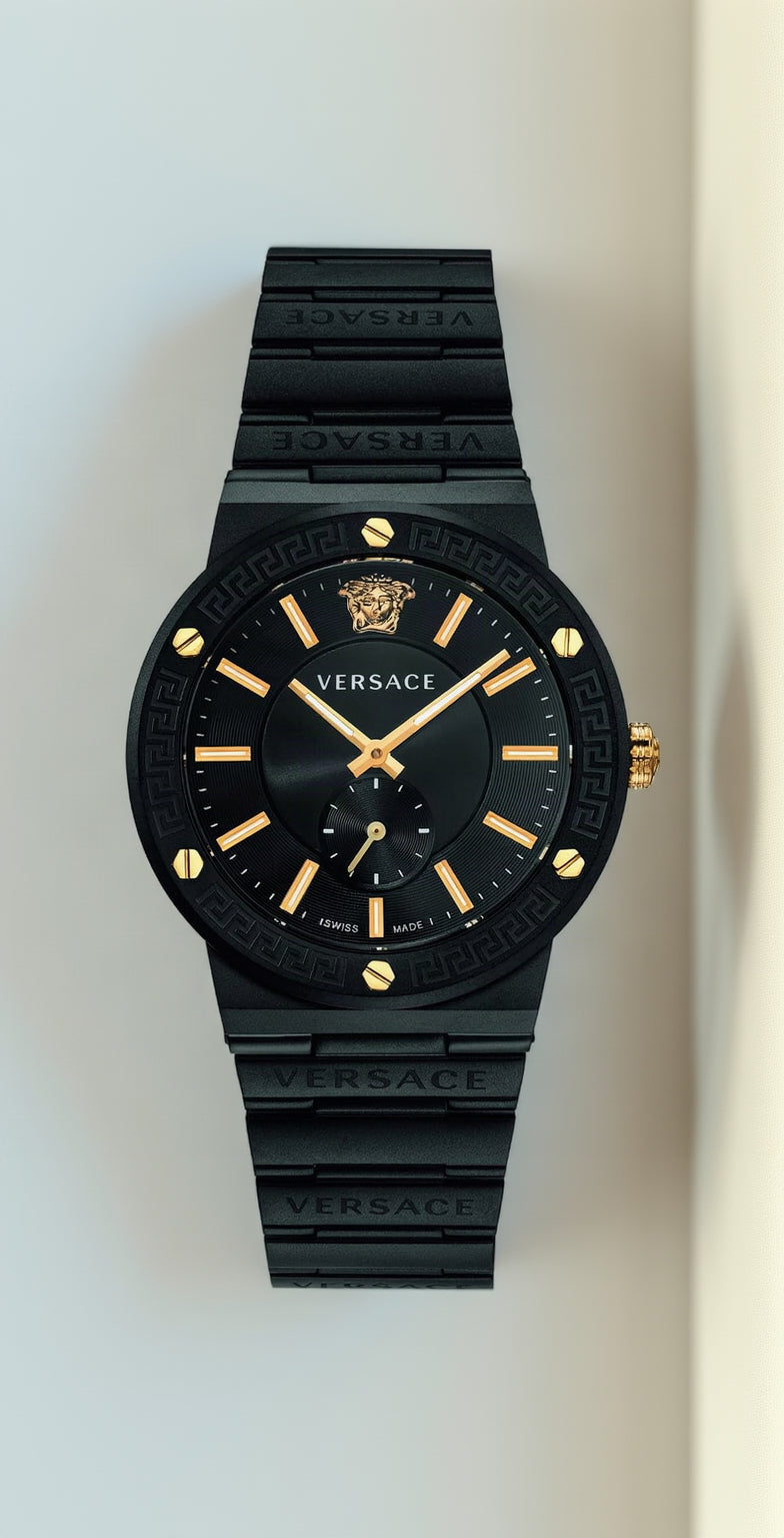 Versace Round Greek-Key – Black